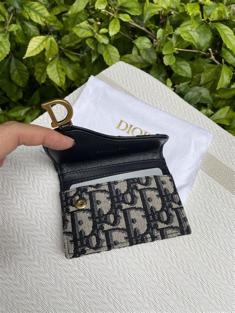 saddle card holder dior|authentic Dior monogram wallet.